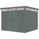 Caseta de jardín de acero galvanizado Kosto verde salvia, 8,64 m² + kit de anclaje - X-METAL