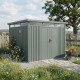 Caseta de jardín de acero galvanizado Kosto verde salvia, 8,64 m² + kit de anclaje - X-METAL