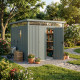 Caseta de jardín de acero galvanizado Kosto verde salvia, 8,64 m² + kit de anclaje - X-METAL