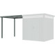 Cobertizo de 275x230 cm de acero galvanizado en color verde salvia para caseta Kosto de 5,29 m² o 6,76 m² - X-METAL