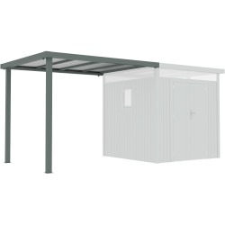 Cobertizo de 275x230 cm de acero galvanizado en color verde salvia para caseta Kosto de 5,29 m² o 6,76 m² - X-METAL