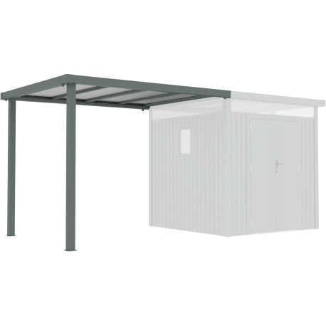 Cobertizo de 275x230 cm de acero galvanizado en color verde salvia para caseta Kosto de 5,29 m² o 6,76 m² - X-METAL