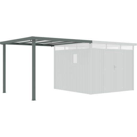 Cobertizo de 275 x 294 cm de acero galvanizado en color verde salvia para caseta Kosto de 8,64 m² - X-METAL