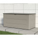 Cofre de jardín de HDPE Sunlife 645 L color crema y gris - Jobu