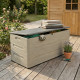 Cofre de jardín de HDPE Sunlife 645 L color crema y gris - Jobu