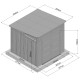 Caseta de jardín HDPE Sunlife de una vertiente 6,5m² crema y gris + suelo - JOBU
