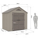 Caseta de jardín HDPE Sunlife 4,5m² crema y gris + suelo - JOBU