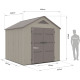 Caseta de jardín HDPE Sunlife 6,15m² crema y marrón + suelo - JOBU