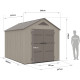 Caseta de jardín HDPE Sunlife 7,8m² crema y gris + suelo - JOBU