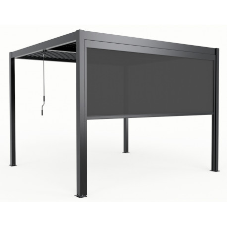 Toldo lateral gris antracita 370cm para pérgola bioclimática de aluminio - X-METAL
