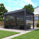 Toldo lateral motorizado gris antracita 370cm para pérgola bioclimática de aluminio - X-METAL