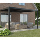 Pérgola bioclimática adosada de aluminio gris antracita 4x3m - 250 cm de altura - X-METAL