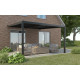 Pérgola bioclimática adosada de aluminio gris antracita 4x3m - 250 cm de altura - X-METAL