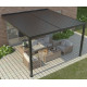 Pérgola bioclimática adosada de aluminio gris antracita 4x3m - 250 cm de altura - X-METAL