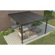 Pérgola bioclimática adosada de aluminio gris antracita 4x3m - 250 cm de altura - X-METAL
