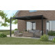 Pérgola bioclimática adosada de aluminio gris antracita 4x4m - 250 cm de altura - X-METAL