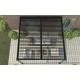 Pérgola bioclimática adosada de aluminio gris antracita 4x4m - 250 cm de altura - X-METAL