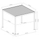 Pérgola bioclimática autoportante motorizada de aluminio gris antracita 4x4m - con mando a distancia - X-METAL