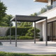 Pérgola bioclimática autoportante motorizada de aluminio gris antracita 4x4m - con mando a distancia - X-METAL