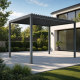 Pérgola bioclimática autoportante motorizada de aluminio gris antracita 3x4m - con mando a distancia - X-METAL