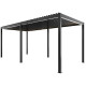 Pérgola bioclimática autoportante motorizada de aluminio gris antracita 3x5,8m - con mando a distancia - X-METAL