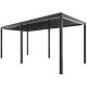 Pérgola bioclimática autoportante motorizada de aluminio gris antracita 3x5,8m - con mando a distancia - X-METAL