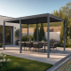 Pérgola bioclimática autoportante motorizada de aluminio gris antracita 3x5,8m - con mando a distancia - X-METAL
