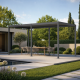 Pérgola bioclimática autoportante motorizada de aluminio gris antracita 3x5,8m - con mando a distancia - X-METAL