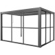 Paredes correderas en policarbonato transparente de 3mm para el lateral de una pérgola de 4m - X-METAL
