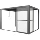 Paredes correderas en policarbonato transparente de 3mm para el lateral de una pérgola de 4m - X-METAL