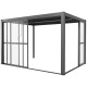 Paredes correderas en policarbonato transparente de 3mm para el lateral de una pérgola de 4m - X-METAL