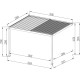 Pérgola bioclimática adosada de aluminio gris antracita 4x3m - 250 cm de altura - X-METAL