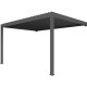 Pérgola adosada motorizada de aluminio gris antracita 3x4m - X-METAL