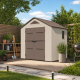 Caseta de jardín HDPE Sunlife 4,5m² crema y marrón + suelo - JOBU