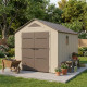 Caseta de jardín HDPE Sunlife 7,8m² crema y marrón + suelo - JOBU