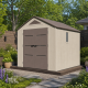 Caseta de jardín HDPE Sunlife 7,8m² crema y marrón + suelo - JOBU