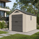 Caseta de jardín HDPE Sunlife 7,8m² crema y gris + suelo - JOBU