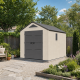 Caseta de jardín HDPE Sunlife 7,8m² crema y gris + suelo - JOBU