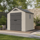 Caseta de jardín HDPE Sunlife 6,15m² crema y gris + suelo - JOBU