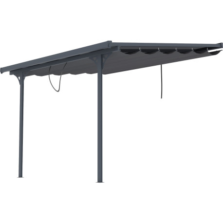 Toldo retráctil color antracita para pérgola 3,05x3,14m - X-METAL