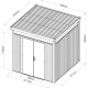 Caseta de jardín de acero galvanizado 0,4mm Woodsteel 4,5m² + kit de anclaje - X-Metal