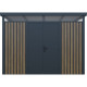 Caseta de jardín de acero galvanizado 0,4mm Woodsteel 8,8m² + kit de anclaje - X-Metal