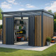 Caseta de jardín de acero galvanizado 0,4mm Woodsteel 8,8m² + kit de anclaje - X-Metal