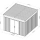 Caseta de jardín de acero galvanizado 0,4mm Woodsteel 8,8m² + kit de anclaje - X-Metal