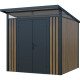 Caseta de jardín de acero galvanizado monopendiente 4,5m² Woodsteel + kit de anclaje - X-Metal