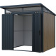 Caseta de jardín de acero galvanizado monopendiente 4,5m² Woodsteel + kit de anclaje - X-Metal