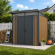 Caseta de jardín de acero galvanizado monopendiente 4,5m² Woodsteel + kit de anclaje - X-Metal