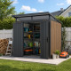 Caseta de jardín de acero galvanizado monopendiente 4,5m² Woodsteel + kit de anclaje - X-Metal