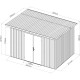 Caseta de jardín de acero galvanizado Woodsteel 6,6 m² monopendiente + kit de anclaje - X-Metal