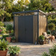 Caseta de jardín de acero galvanizado 0,4mm Woodsteel 4,5m² + kit de anclaje - X-Metal